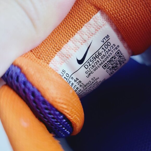 NEW Nike Air Zoom Pegasus 40 Clemson Tigers Shoes DZ5966-100 Size 10 White Oran - Picture 7 of 7